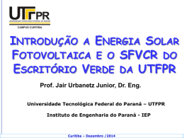 INTRODU&Ccedil;&Atilde;O A ENERGIA SOLAR FOTOVOLTAICA E O