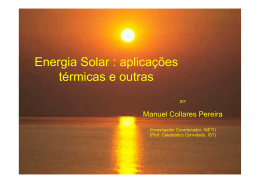 Energia Solar : aplica&ccedil;&otilde;es t&eacute;rmicas e outras