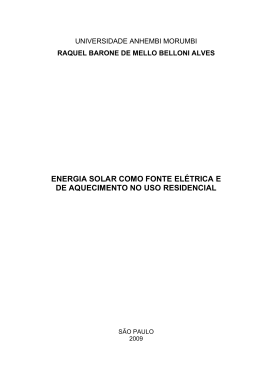 energia solar como fonte el&eacute;trica e de aquecimento no uso residencial