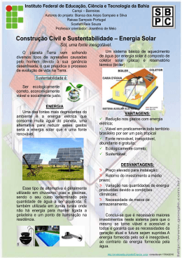 Construção Civil e Sustentabilidade – Energia Solar