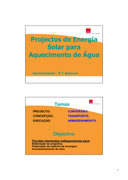 Projectos de Energia Solar para Aquecimento