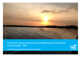 Apresenta&ccedil;&atilde;o do Projeto de Energia Solar de