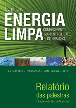 Semin&aacute;rio Energia Limpa - Conhecimento, Sustabilidade