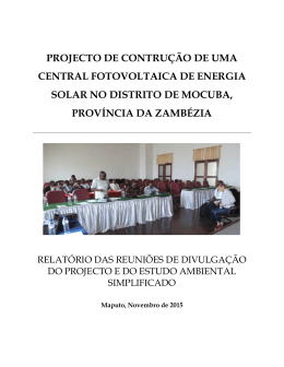 projecto de contru&ccedil;&atilde;o de uma central fotovoltaica de energia solar