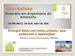 Energia Solar em meio urbano, que potencial e aplicações Mestre