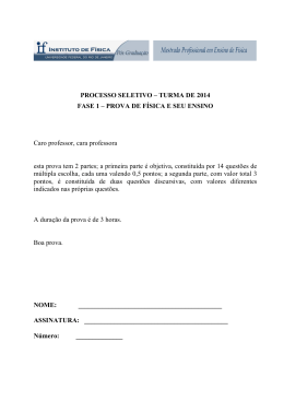 prova de f&iacute;sica - Instituto de F&iacute;sica / UFRJ