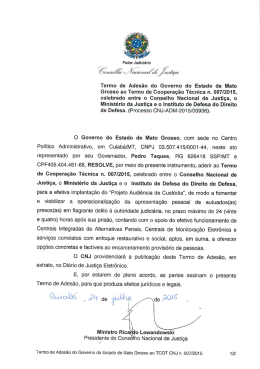 Termo de Adesão do Governo do Estado de Mato