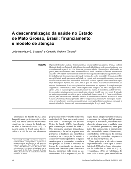 A descentraliza&ccedil;&atilde;o da sa&uacute;de no Estado de Mato Grosso