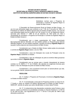 ESTADO DE MATO GROSSO SECRETARIA DE AGRICULTURA E
