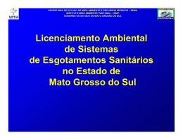 Licenciamento Ambiental de Sistemas de Esgotamento Sanit&aacute;rios