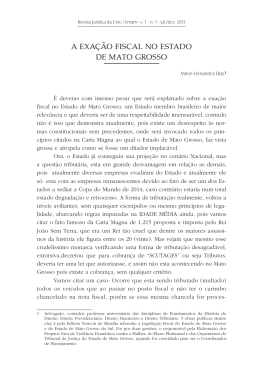 11 - A exa&ccedil;&atilde;o fiscal no Estado de Mato Grosso