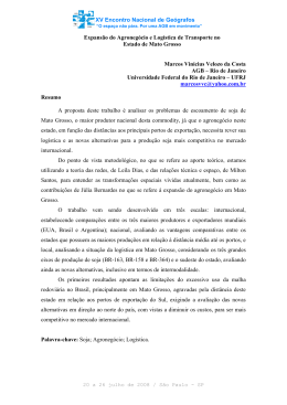 Expans&atilde;o do Agroneg&oacute;cio e Log&iacute;stica de Transporte