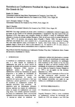 Resist&ecirc;ncia ao Cisalhamento Residual de