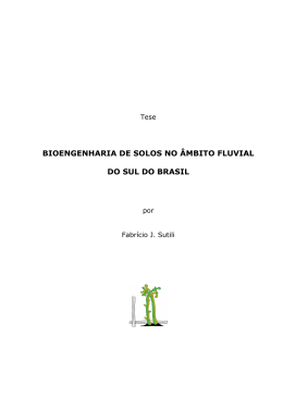 bioengenharia de solos no &acirc;mbito fluvial do sul do brasil