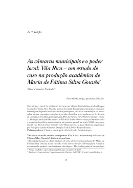 As c&acirc;maras municipais e o poder local: Vila Rica