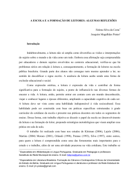 A ESCOLA E A FORMA&Ccedil;&Atilde;O DE LEITORES