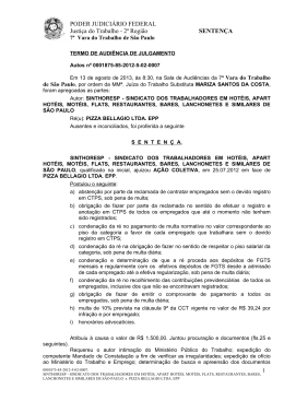 PODER JUDICI&Aacute;RIO FEDERAL Justi&ccedil;a do Trabalho
