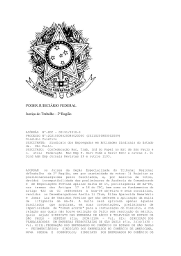 PODER JUDICI&Aacute;RIO FEDERAL Justi&ccedil;a do Trabalho - 2&ordf;