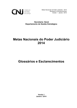 Gloss&aacute;rio Metas Nacionais do Poder Judici&aacute;rio