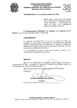 PoDER JuDIcIARIo FEDERAL JusTIçA Do TRABALHO