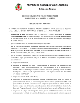 Edital n.&ordm; 021/2010 - Investiga&ccedil;&atilde;o de Conduta