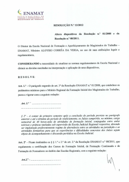 Resolu&ccedil;&atilde;o ENAMAT n&ordm; 12/2012