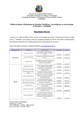 Divulga&ccedil;&atilde;o Resultado edital de Eventos 2015