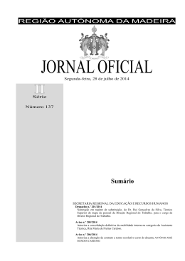 JORNAL OFICIAL - Governo Regional da Madeira