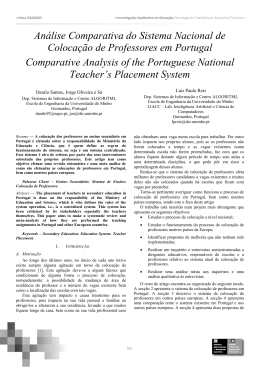 An&aacute;lise Comparativa do Sistema Nacional de Coloca&ccedil;&atilde;o de