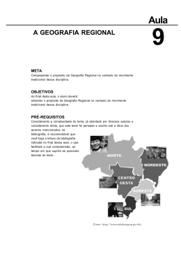 A GEOGRAFIA REGIONAL