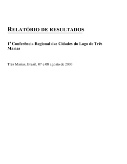 1&ordm; Confer&ecirc;ncia das Cidades da Regi&atilde;o do Reservat&oacute;rio de Tr&ecirc;s