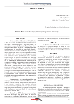 ensino de biologia. - orientador: c&aacute;tia sueli fernandes primon