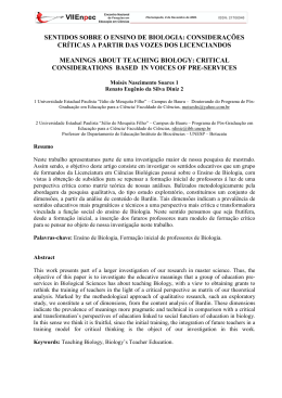 sentidos sobre o ensino de biologia: considera&ccedil;&otilde;es cr&iacute;ticas a partir