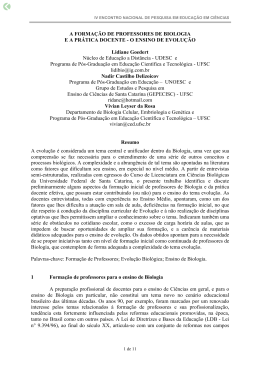 A FORMA&Ccedil;&Atilde;O DE PROFESSORES DE BIOLOGIA E A
