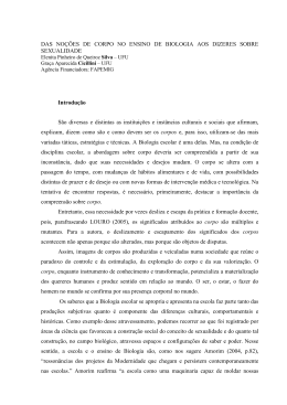 DAS NO&Ccedil;&Otilde;ES DE CORPO NO ENSINO DE BIOLOGIA AOS