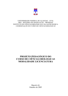 PPC BIOLOGIA LICENCIATURA - Universidade Federal de Alagoas