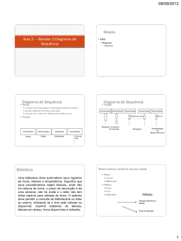 Aula 2 – Revisão 2:Diagrama de Sequência Roteiro Diagrama de