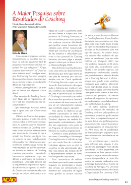 A Maior Pesquisa sobre Resultados do Coaching