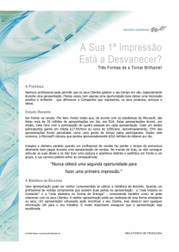 A Sua 1&ordf; Impress&atilde;o Est&aacute; a Desvanecer?