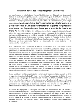 Moção em defesa das Terras Indígenas e Quilombolas