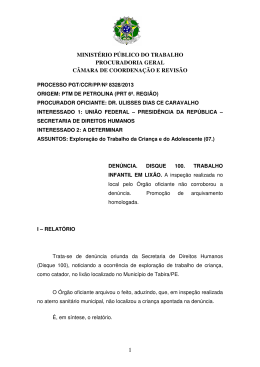 Processo PGT/CCR/nº 8328/2013 - Ministério Público do Trabalho