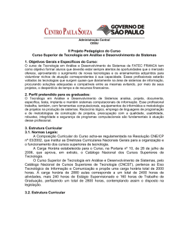 II Projeto Pedag&oacute;gico do Curso Curso Superior de
