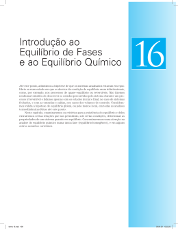 Introdu&ccedil;&atilde;o ao Equil&iacute;brio de Fases e ao Equil&iacute;brio Qu&iacute;mico
