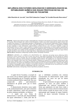 influ&ecirc;ncia dos fatores geol&oacute;gicos e hidrogeol&oacute;gicos na estabilidade