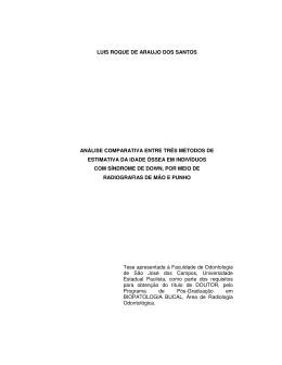 an&aacute;lise comparativa entre tr&ecirc;s m&eacute;todos de estimativa da idade