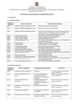 RESULTADO DA SOLICITA&Ccedil;&Atilde;O DE ATENDIMENTO ESPECIAL