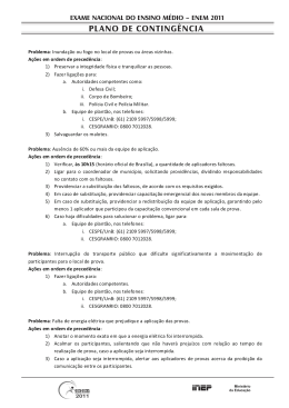 Plano de Contingência