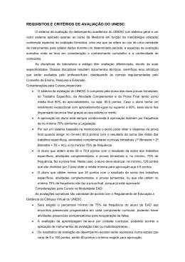 REQUISITOS E CRITÉRIOS DE AVALIAÇÃO DO UNESC: