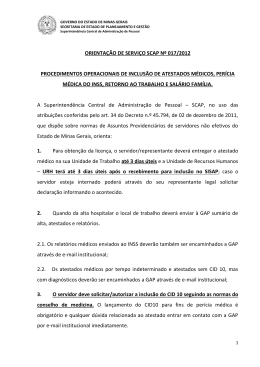 ORIENTA&Ccedil;&Atilde;O DE SERVI&Ccedil;O SCAP N&ordm; 017/2012