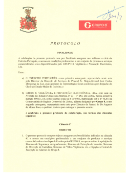 Protocolo Celebrado entre o Ex&eacute;rcito Portug&ecirc;s e a Grupo 8